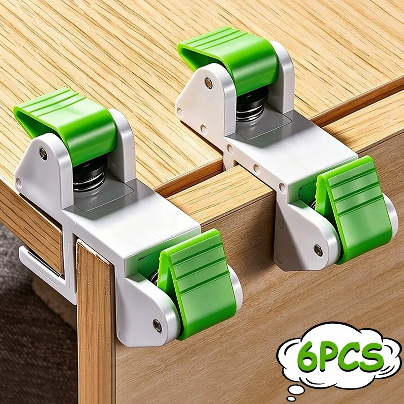 1/6Pcs Woodworking Cabinet Clamp Panel Marking Tool Quick Release Edge Clamp Spring Loaded Furniture Assembly Jig with Non Slip