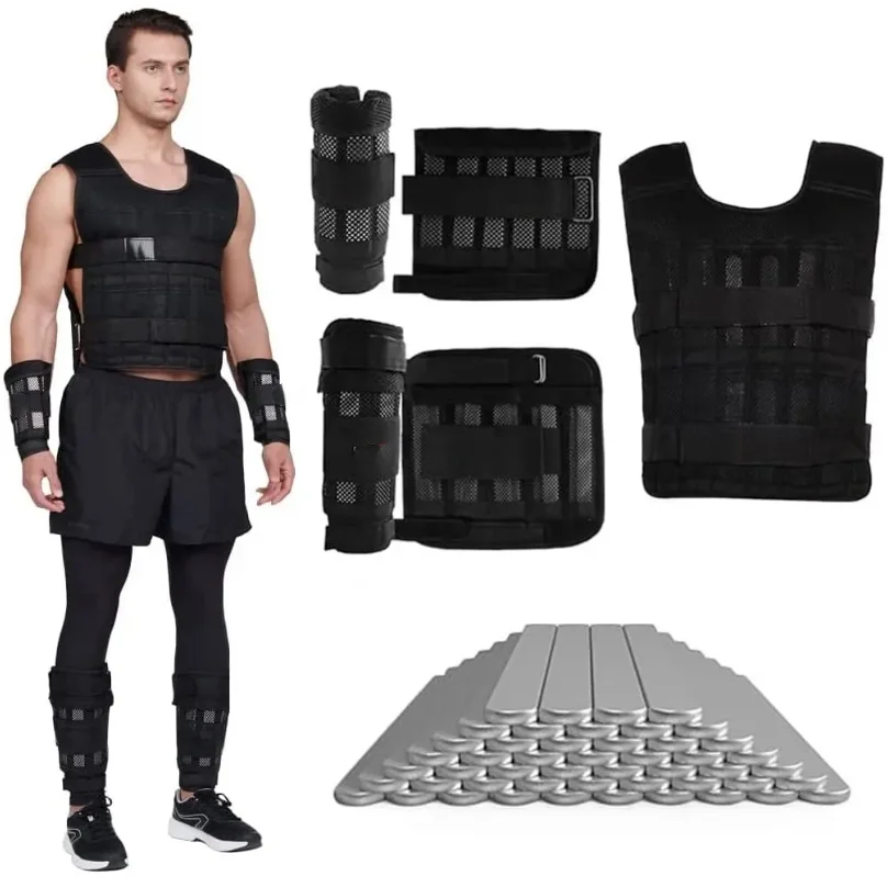 20kg Adjustable Weight Training Suit Empty Bag Fitness Running Vest, Hand And Foot Strength Training Physical Training Clothing