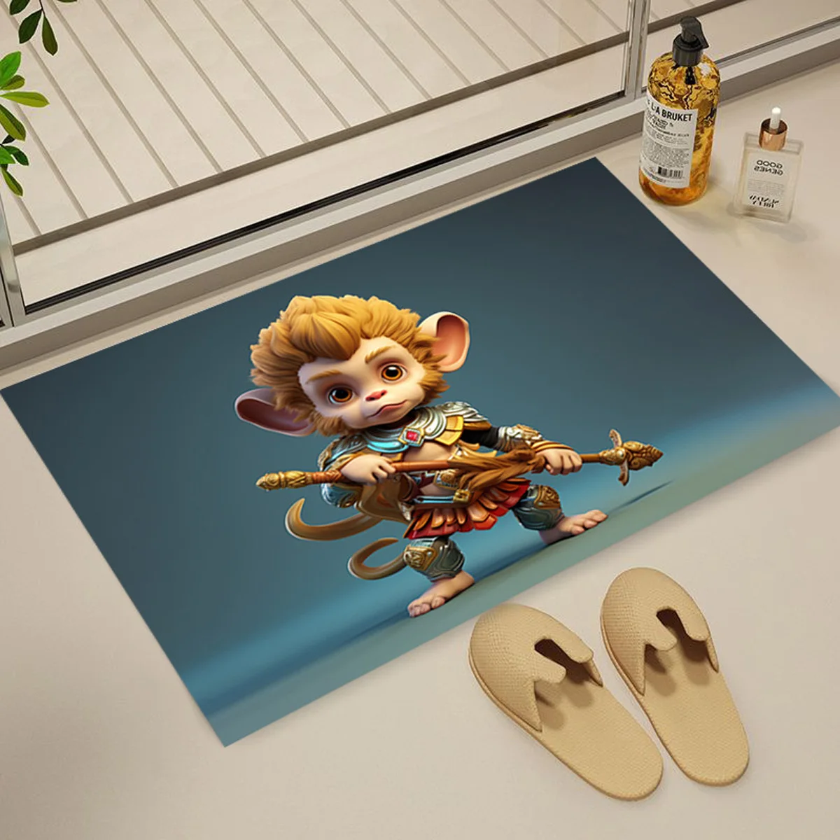 

Monkey King Sun Wukong Bathroom Non Slip Door Mat Living Room Corridor Anti Foot Mat Kitchen Anti Fouling Diatom Mud Rugs 발매트