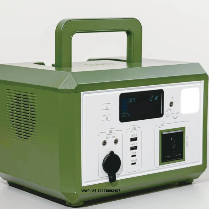 Compact 600W Portable Power Bank Fully Stocked Solar-Rechargeable Energy Storage for Home Backup Operates Solar Panel Car Power