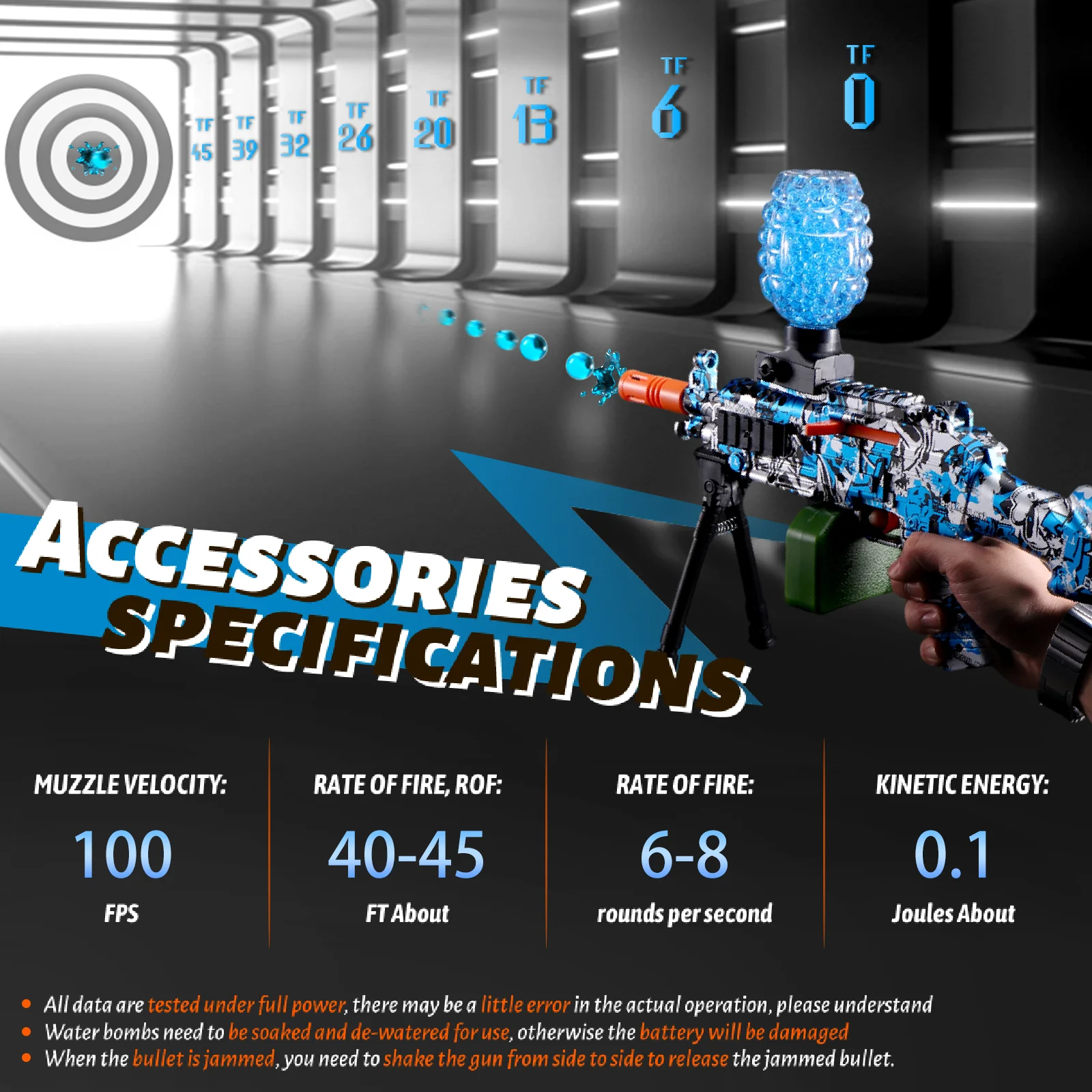 Gel Ball Blaster Set - Rechargeable Outdoor Combat Toy for Teens 14+, Perfect Gift for Boys & Girls (Gel Beads Not Included）