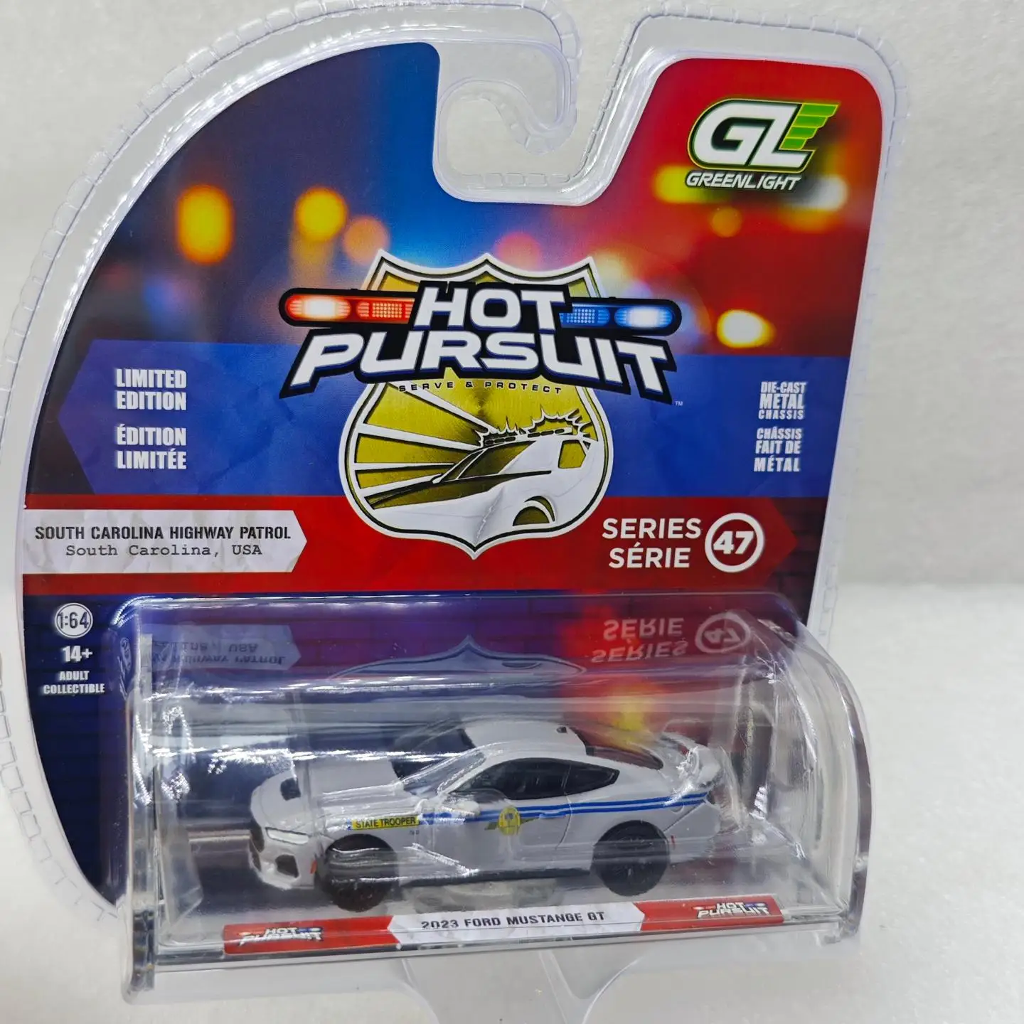 

Greenlight 1:64 Отслеживание тепла 47-2023 Ford Mustang GT-South Carolina Highway Patrol 43050-F