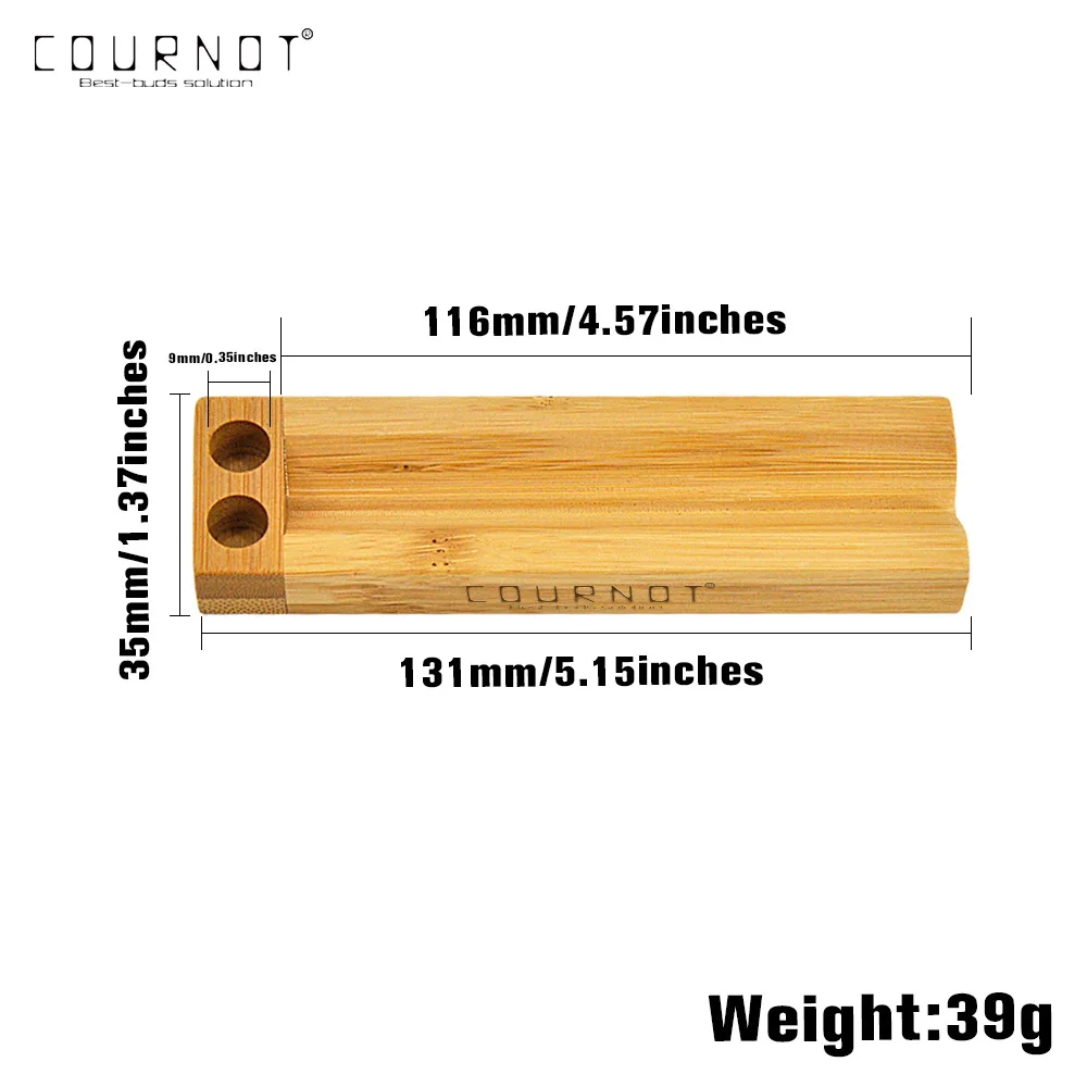 COURNOT 131MM King Size Tobacco Rolling Papers Tray Tools Bamboo Rolling Tray Machine With Double Pre-Rolled Cone Holders