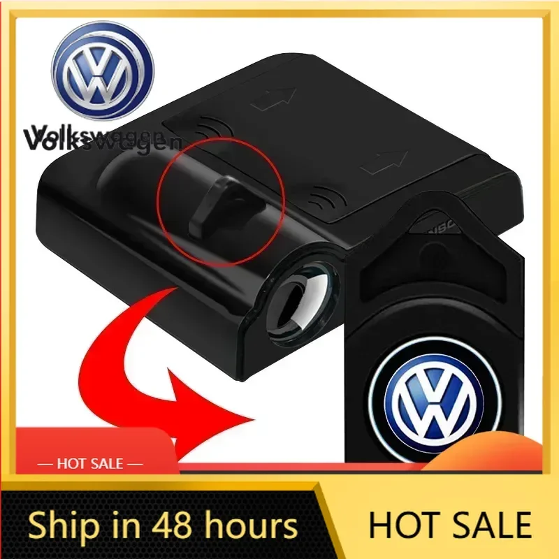 

For VW New 2pcs Wireless HD Courtesy Lamp Car Door Projector Welcome Light For Volkswagen VW RLine R Golf Amarok T5 Phaeton ID