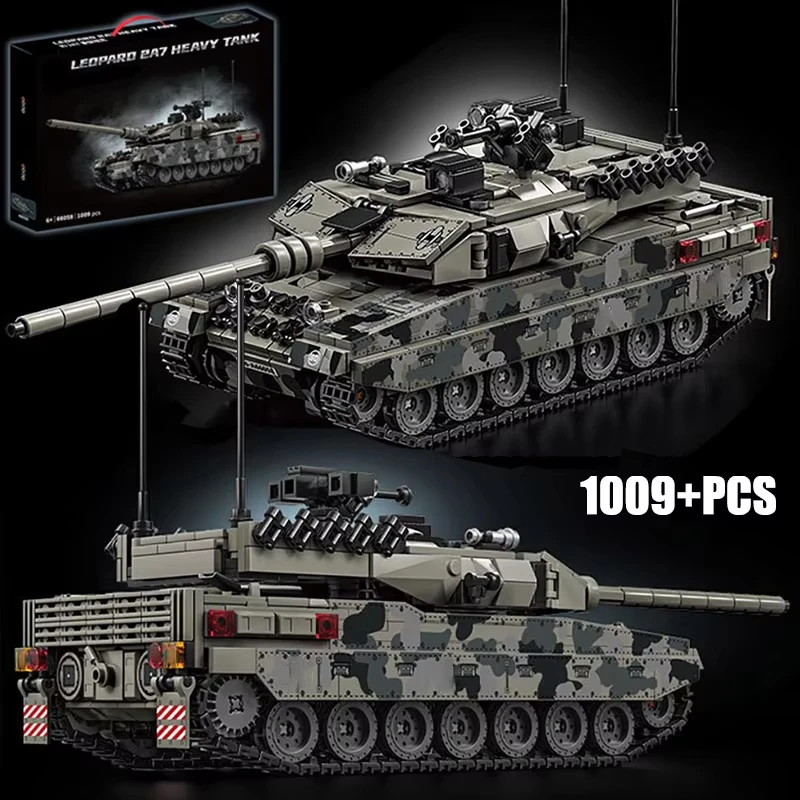 

Military WW2 MOC Leopard 2A7 Army Main Battle Tank Soldiers Building Blocks Bricks M1 T90M Tank Set For Children Boys Gifts