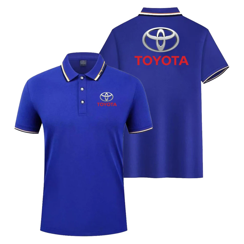 

Летняя мужская рубашка поло Toyota Racing Team с коротким рукавом, быстросохнущая легкая рубашка, удобная повседневная футболка