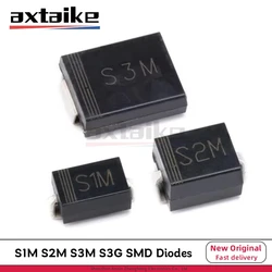 50PCS S1M S2M S3M S3G SMA SMB SMC 1A 2A 3A 1000V 1KV 400V DO-214AC DO-214AA DO-214AB SMD General Purpose Rectifiers Diodes