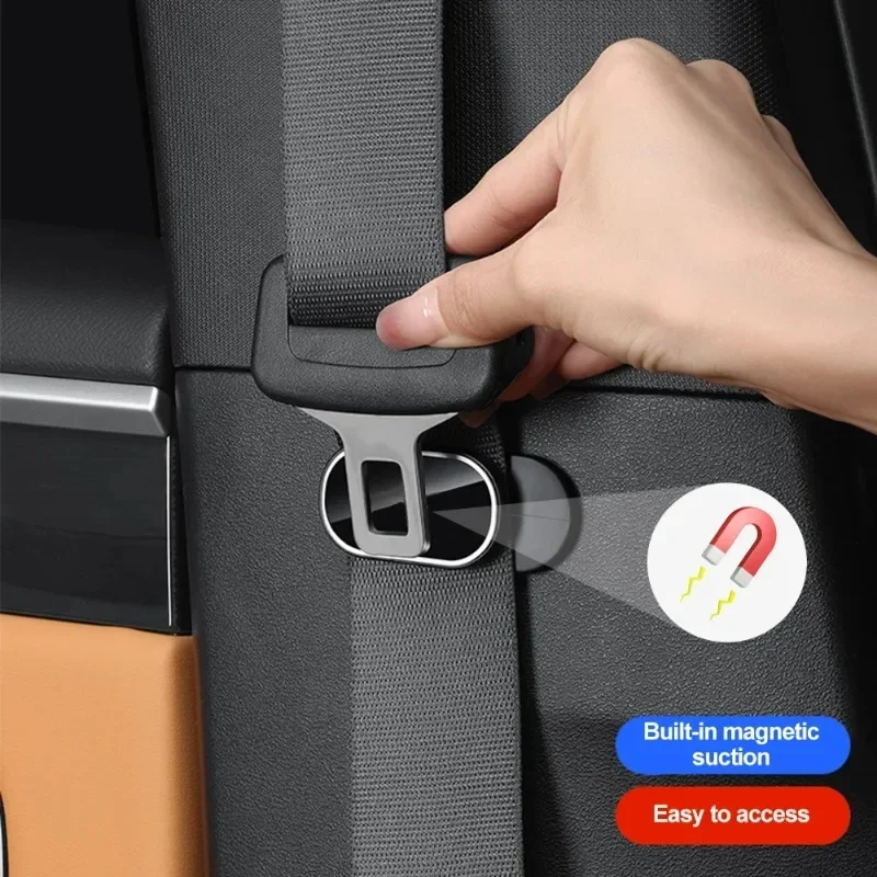 Car Seat Belt Holder Magnetic Adjustable Limiter Fastening Clip Car Safety Belt Anti-sound and Anti-friction Car Accessories