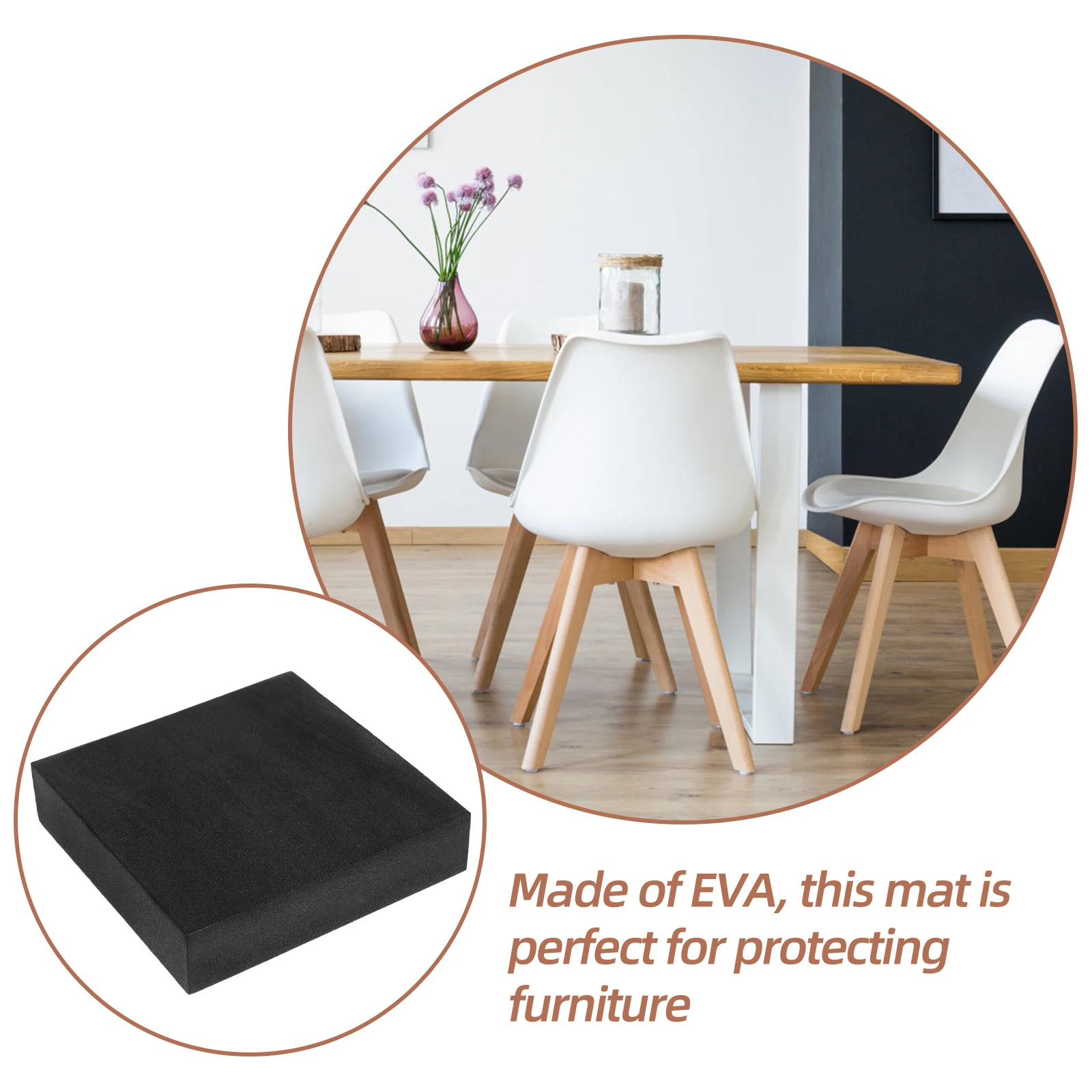 

8pcs Black Pad 10x10x2cm Shockproof Anti Slip Mats Adhesive Backing Furniture Car Electrical Cabinets Door Frame Gaps