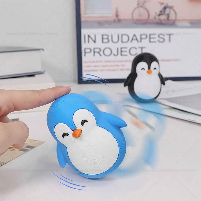 3D Printed Penguin Tumbler Statue , Cute Wobble Penguin Figurine,  Aesthetic Desk Decor, Stress Relief Gift Figurine for Adults