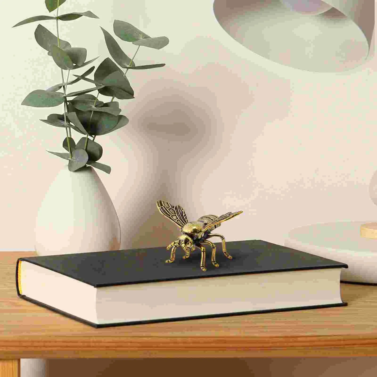 Brass Bee Bumble Decor Beehive Stickers Vintage Posters Small Desktop Figurine Adornment Venom Child