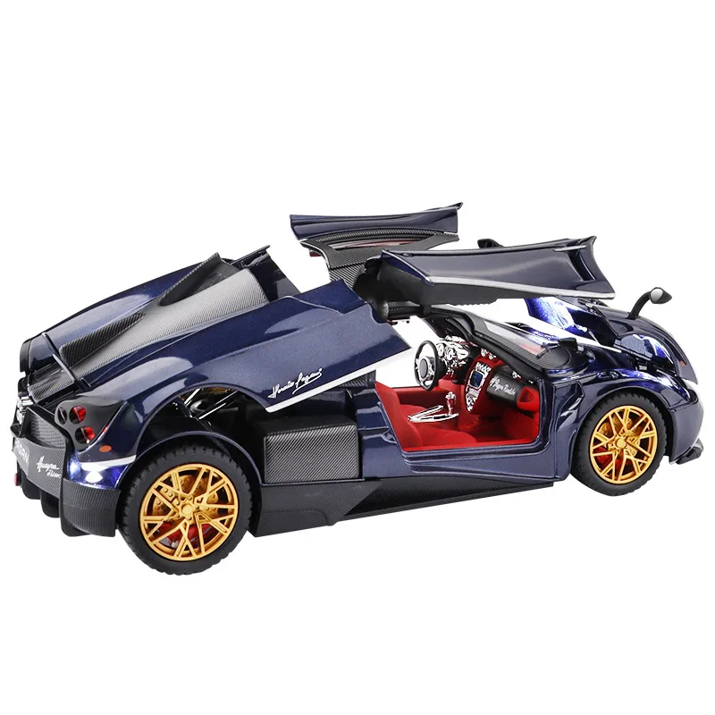 1:24 Scale Huayra Dragon Alloy Car Model Gull Wing Door Light Sound Effect Collectible Ornament Toy Gift For Boys