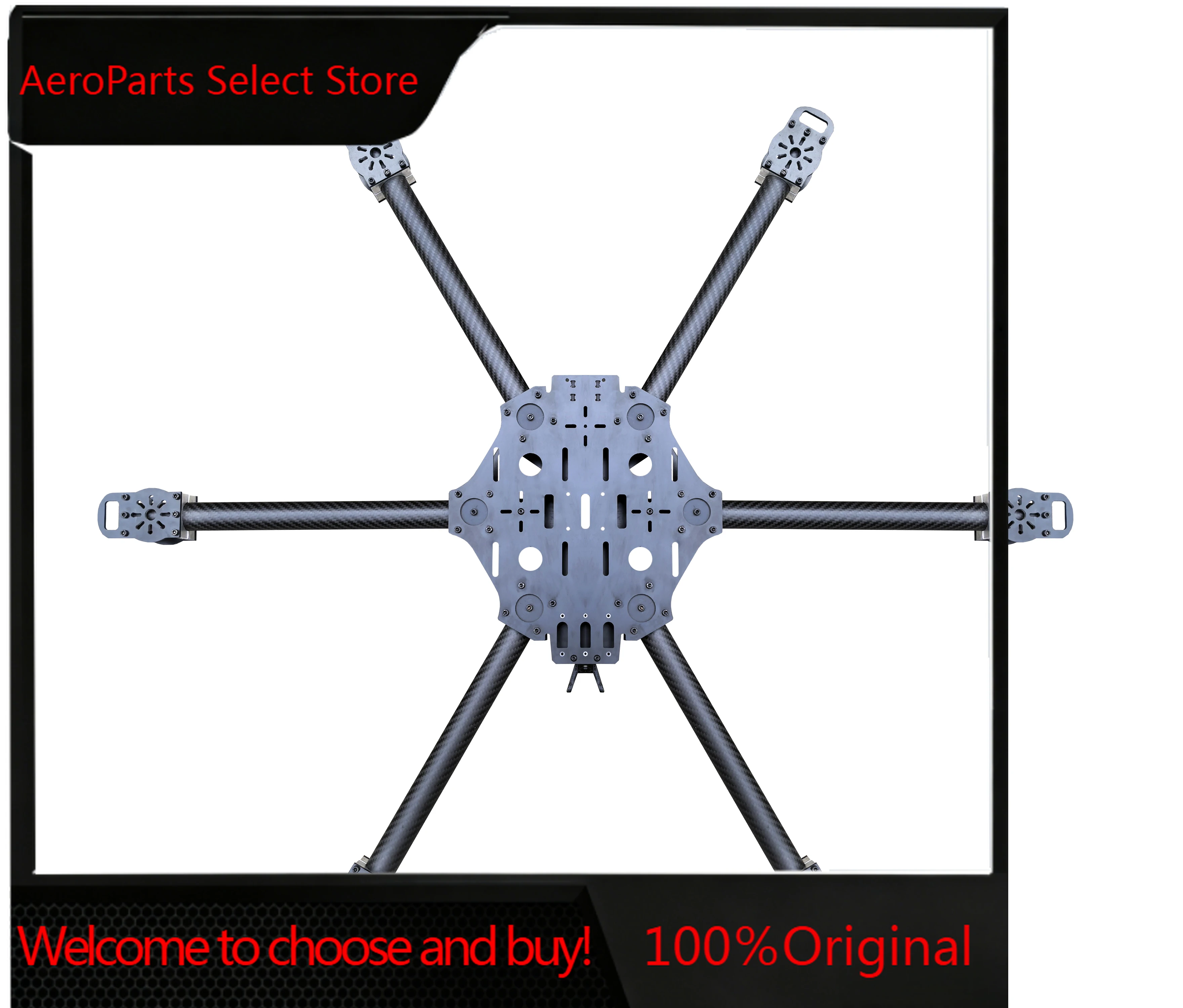 AeroPartsPFLY HTX614 6-Axis Carbon Fiber Agriculture Dr-one Frame 14-Inch Long Range Quadcopter with 6 Motors