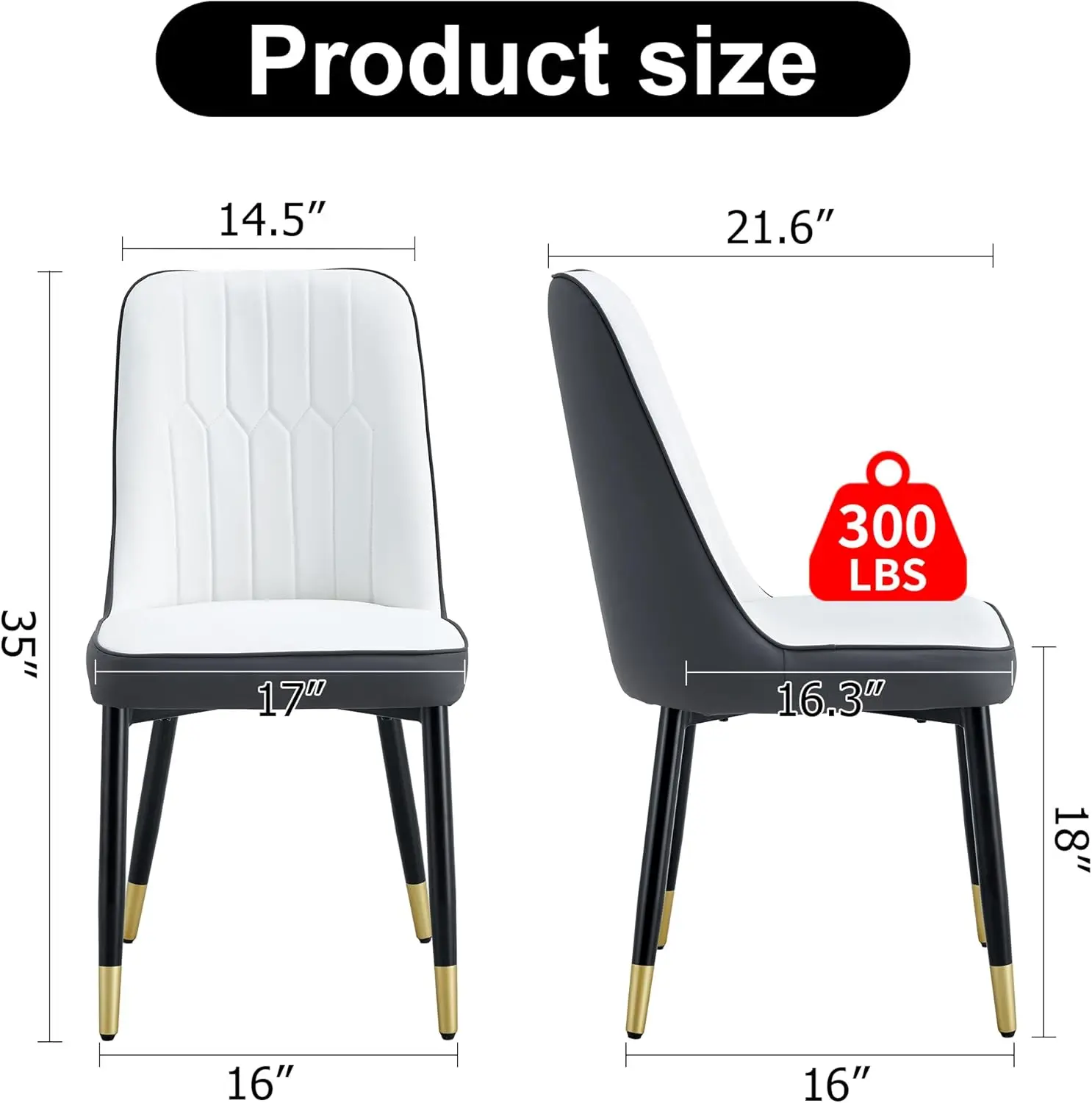 

Dining Chairs Set Of 6，Modern Dining Chairs, Equipped With Pu Leather Backrest Cushions And Black Metal Legs, Suitable For