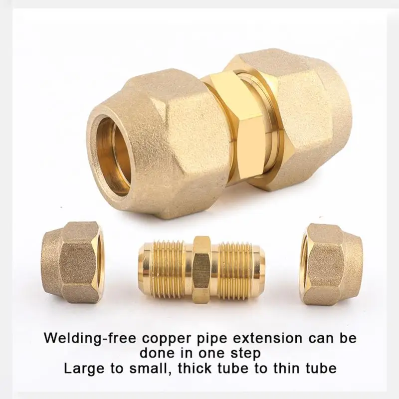 

1 шт. 2 3 4 5 мм быстроразъемные прямые соединители для труб, удлинительные фитинги без сварки с развальцованными гайками, медные соединители