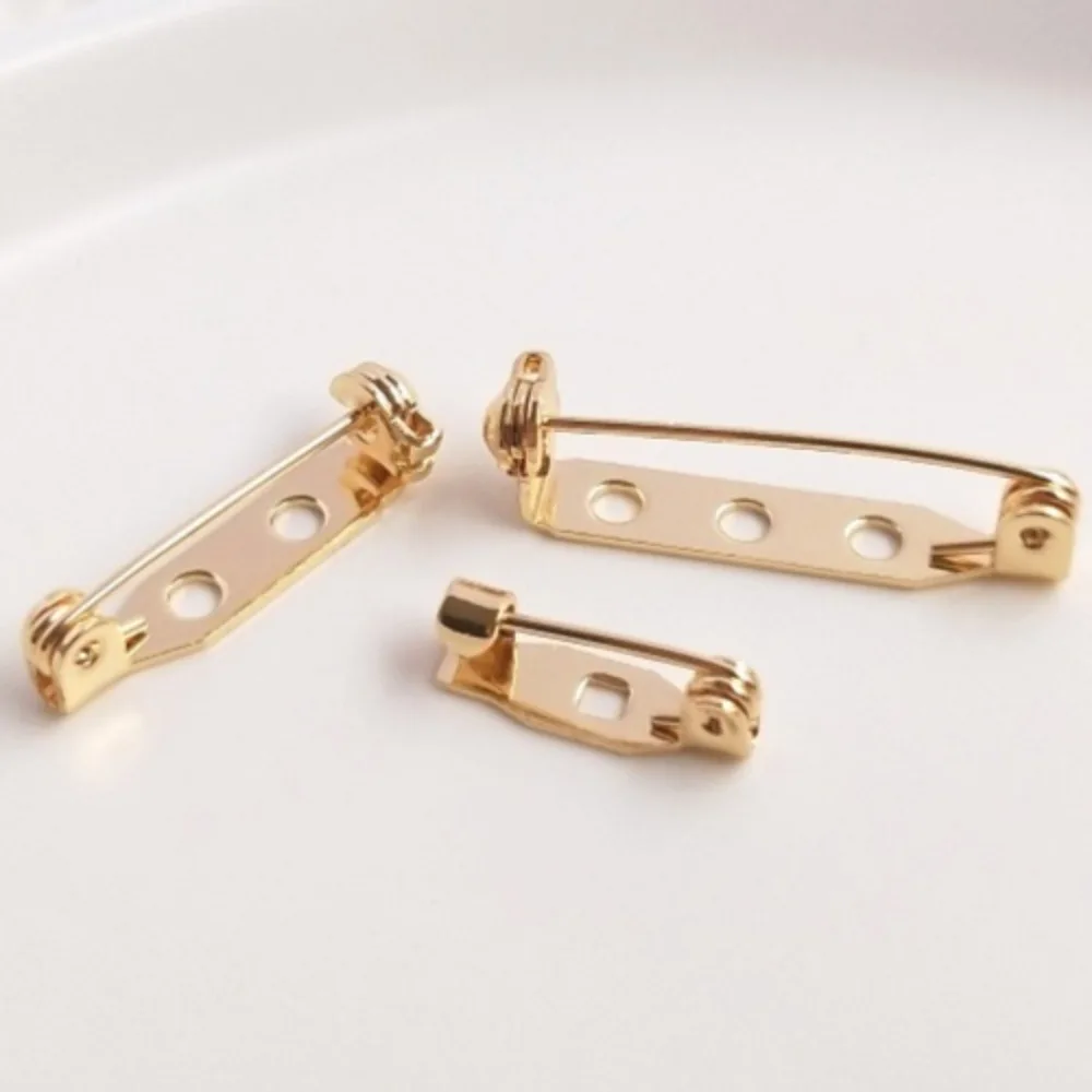 

14K Gold Color DIY Accessories Perforated Pin Brooch Bottom Support Handmade Brooch Button Needle Hair Accessories Material