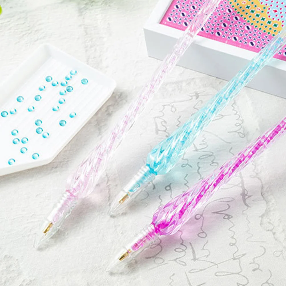 

3 Pcs Crystal Diamond Drawing Tools Nail Art Cross Stitch Clear Drill Pens Set for DIY Painting Art Supplies