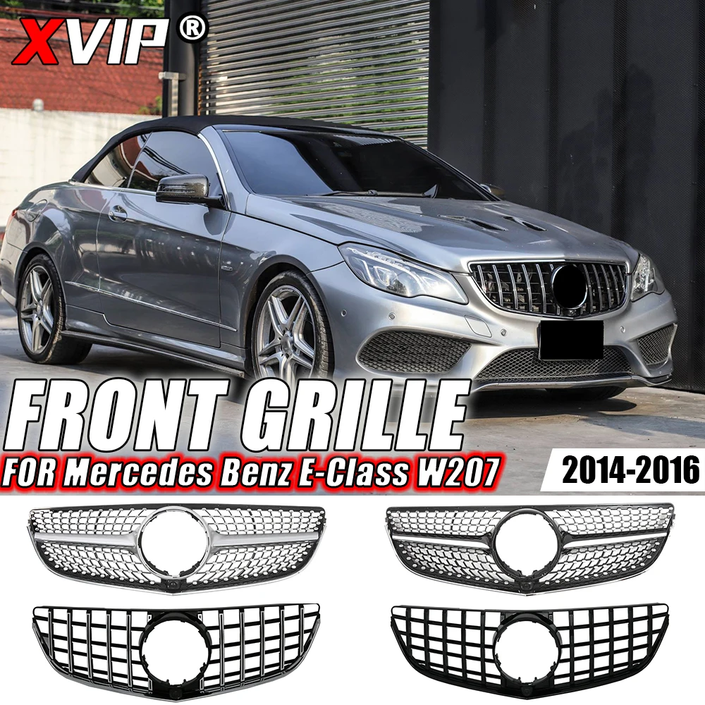 

XVIP Chrome Black Diamonds Style Front Bumper Grille For Mercedes Benz E-Class W207 E250 E400 E500 14-16 GTR Style Upper Grilles