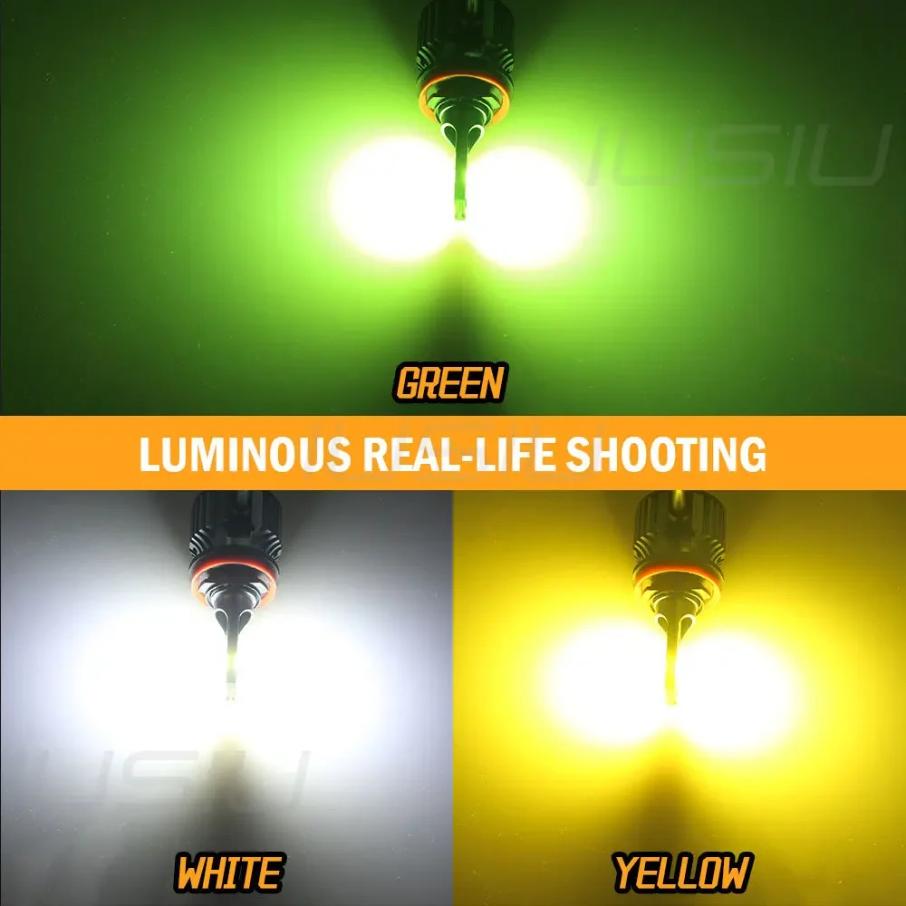 IUSIU 2PCS H8 Car Led Fog Light 9005 9006 H11 Lamp Bulbs H1 H3 H4 9003 HB2 H7 H27 880 881 HB3 HB4 H16 H9 Lemon Green Yellow Auto