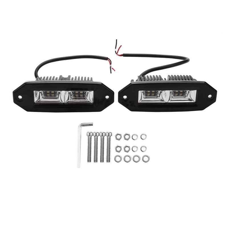 

Led Light Bar,40W Flush Mount Led Pods, 2Pcs Off Road Backup Driving Lights Fog Lamp For Jeep Bumper Atv Utv Suv Truck Boat