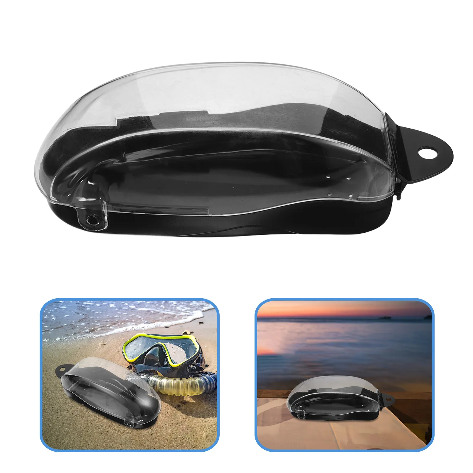 Snorkeling Mask Case Hard Protective Storage Box Clear Dome Lid Swim Goggles Storage Dustproof Scuba Mask Organizer Compact Dive