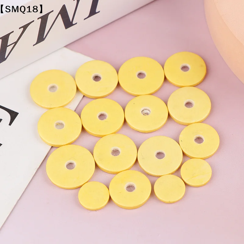 16Pcs/Set Flute Key Pads Yellow Cork Pad Different Sizes Leather Cushion Flute Pads Woodwind Musical Instrument Accessories【SMQ】
