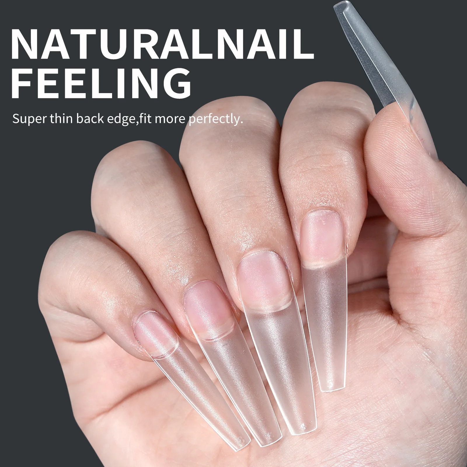 240pcs Soft Gel Nail Clippers Matte Full Coverage Press On Nail Clippers Stiletto Coffin Nails DIY Extension Nail Capsule