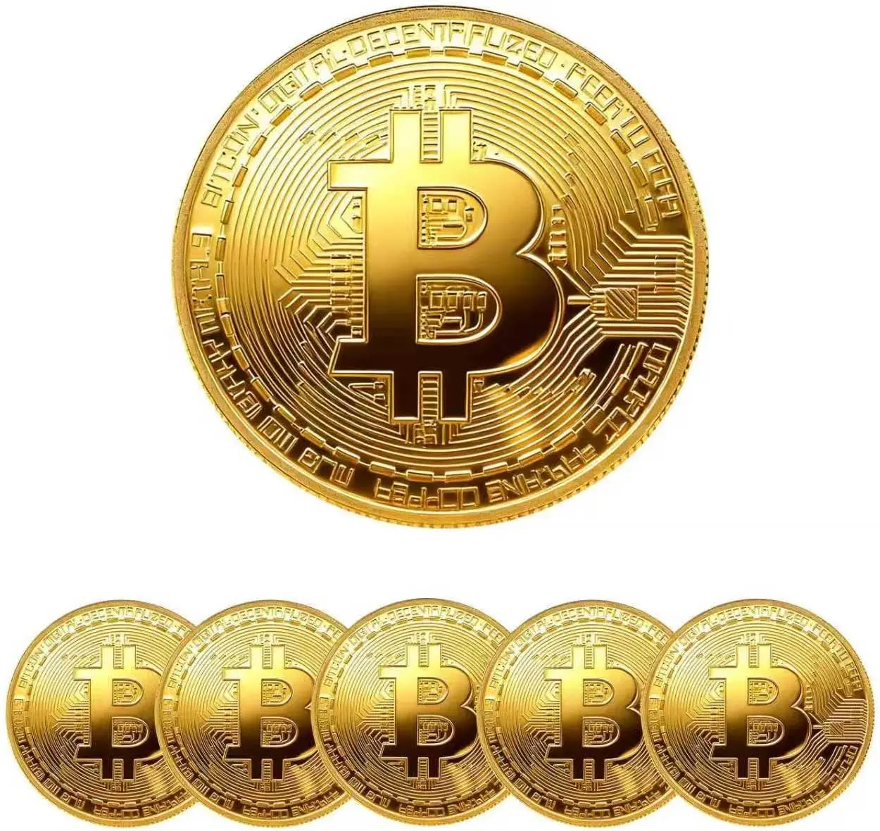 1x Bitcoin Coin Commemorative Cryptocurrency Token Collectible in Protective Acrylic Display Case Perfect for Crypto Enthusiast