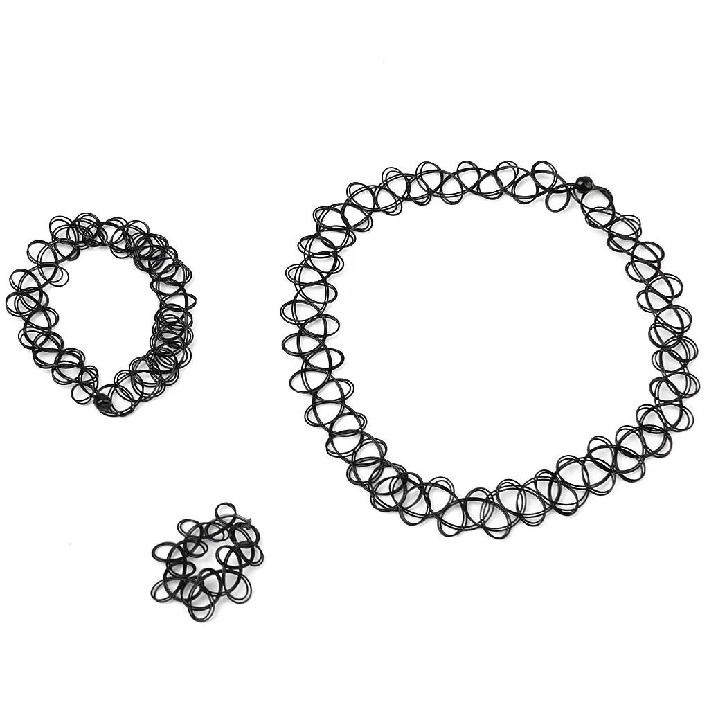ABQR Vintage Boho tatouage tour de cou élastique extensible collier anneau Bracelet ensemble rétro henné