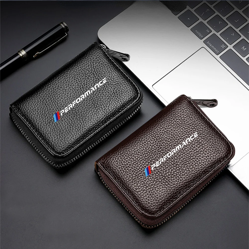 Genuine Leather bag Driver License Business Card Holder Wallet For BMW M Performance M3 M5 M6 F20 X1 X2 X3 X4 F30 E39 E36 E87 X5