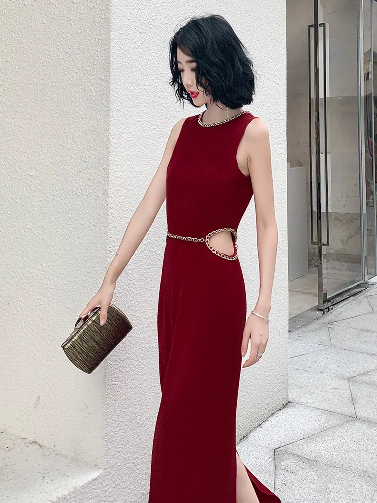 

Элегантное длинное вечернее платье красного цвета для невесты, стройнящее, подходит для помолвки и летних мероприятий