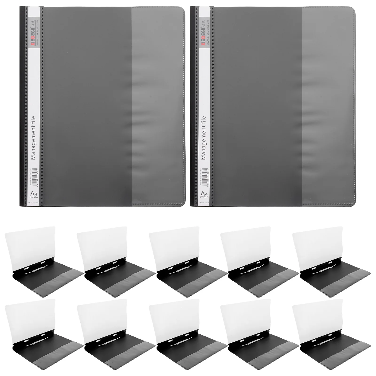 

12pcs A4 Plastic File Reusable Report Folder Dual Hole Design For Office Document Organization Lightweight File Holder Portfolio
