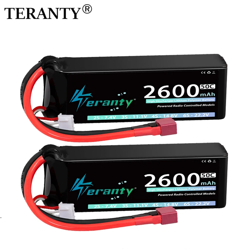 

1/2Pcs Teranty Lipo Battery 3S 2600mAh 11.1V 50C/100C Softcase with T XT60 Plug For FPV Drone Airplane RC Car Truck Boat Parts