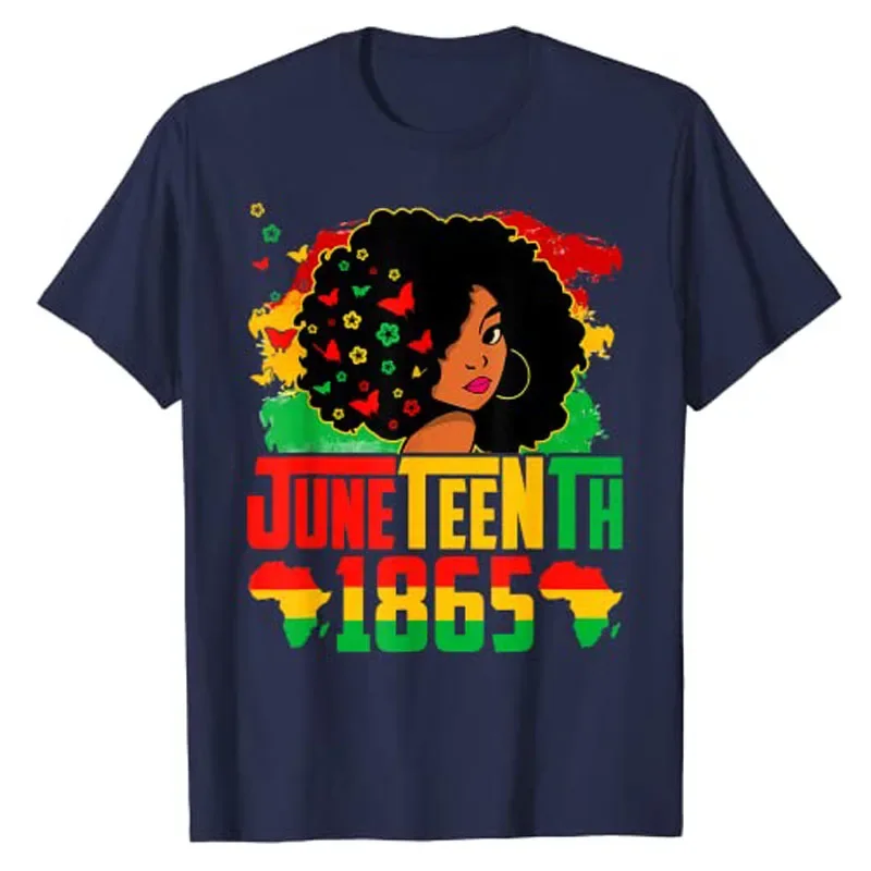 Juneteenth é meu dia da independência afro melanina preto camiseta feminina 16 de junho desde 1865 camiseta gráfica topo moda rainha mulher roupa