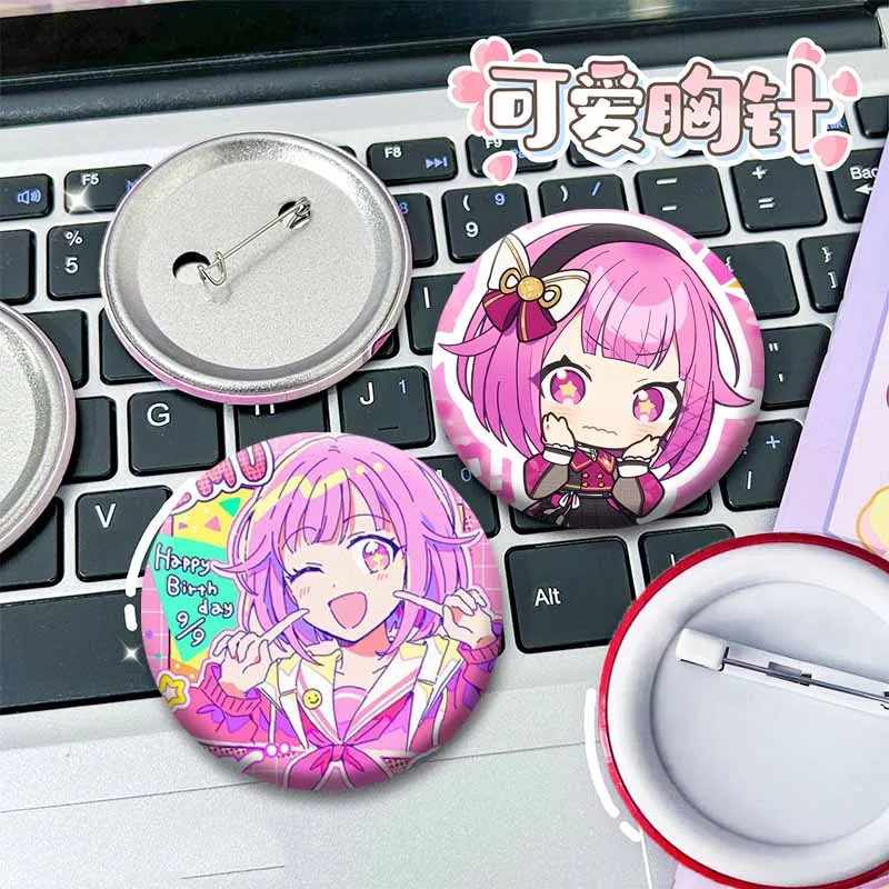 Cute Cartoon Girl Emu Otori Meme Button Pin Anime Game Project Sekai Brooch DIY Bag Clothes Badge Accessories Gamer Collect Gift