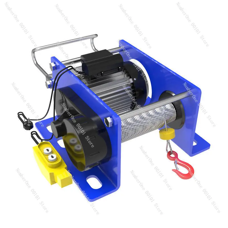 Wire Rope Hoist With Wireless Remote Micro Electric Hoist Electric Winch 220V 400kg/600kg
