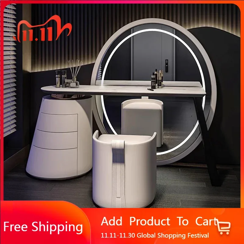 

Mirror Makeup Vanity Table Bedroom Storage Cabinet Modern Organizer Dressing Table Luxury Corner Vestidores Trendy Furniture