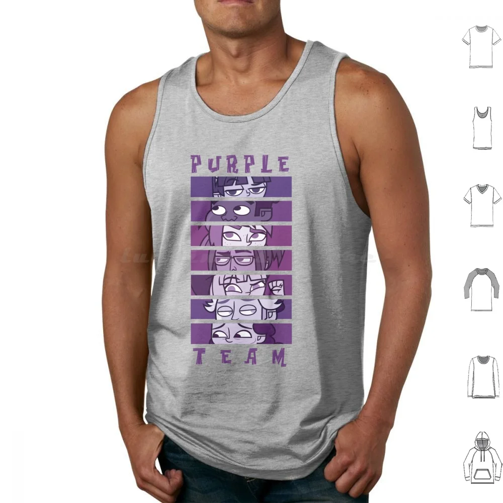 Adventure Camp-Purple Team Tank Tops Print Cotton Adventure Camp Odd Nation Cartoons Alec Aiden Ellie Jake Jensen Derek