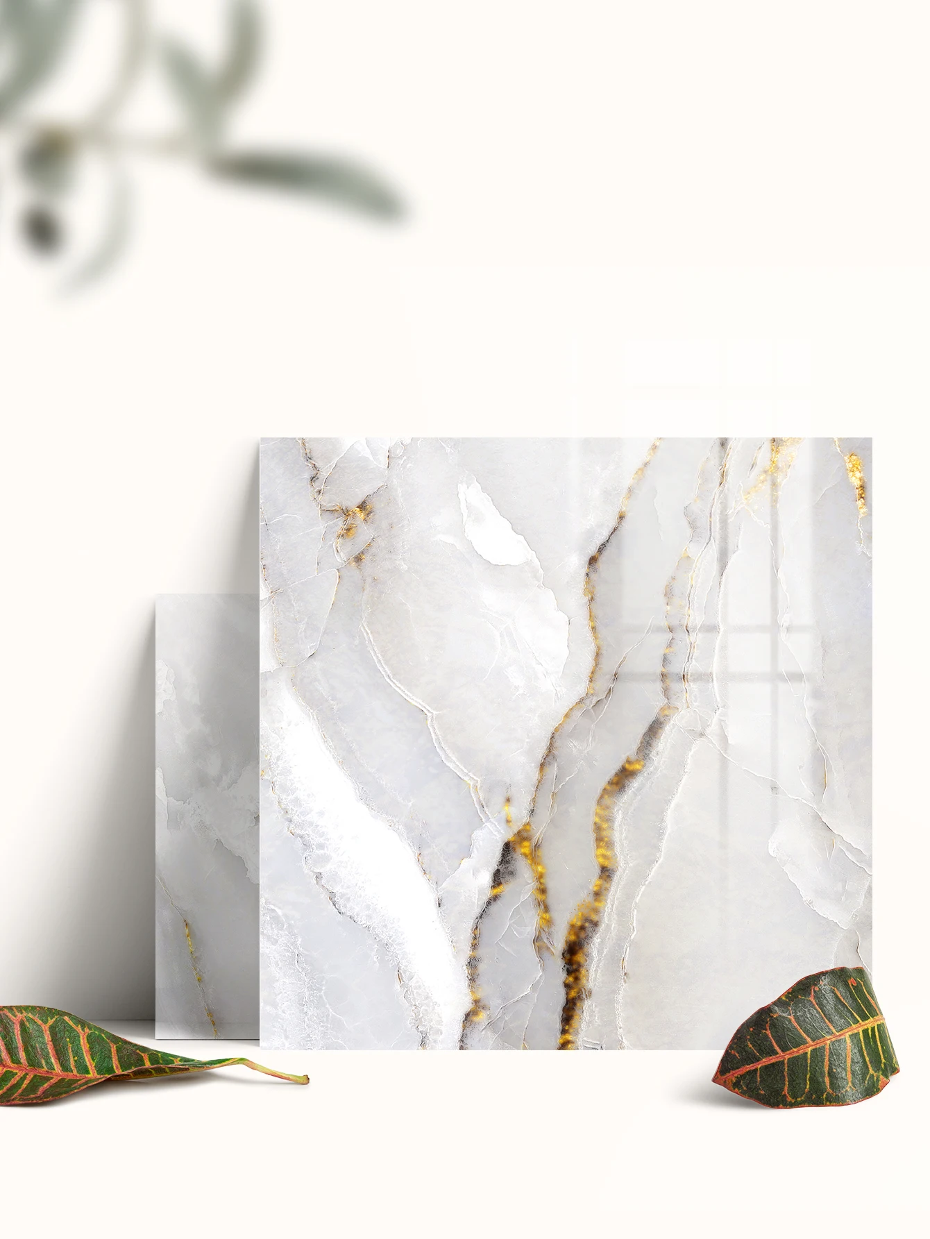 12PCS white marble gold crack pattern thickened moisture-proof waterproof scratch-resistant self-adhesive removable wallpaper