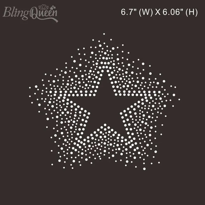 

BlingQueen-Iron-On Diamond Rhinestone Transfers, Hot Fix Motifs, Scatter Star Design, 25Pcs Lot