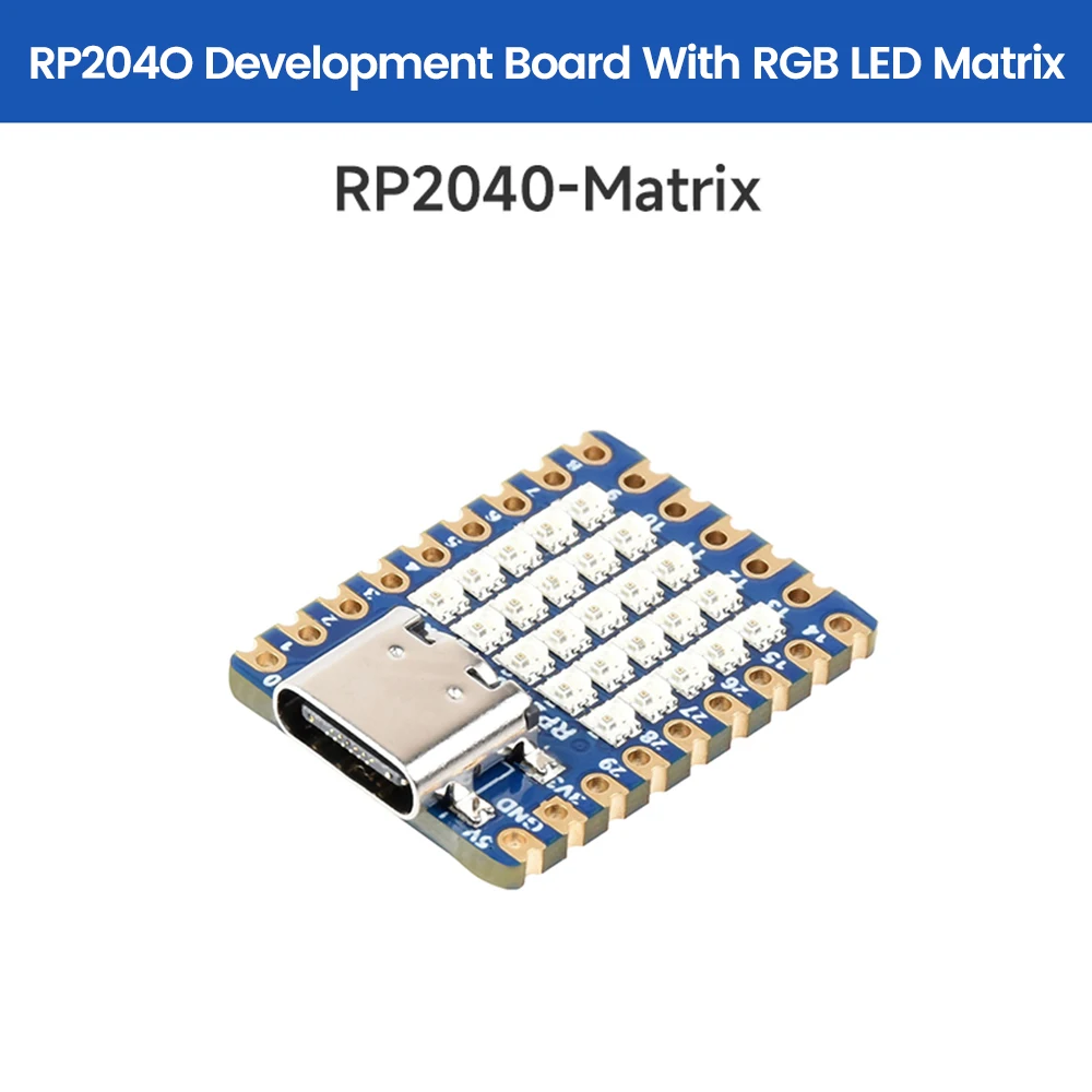 RP2040-Matrix Development Board 5×5 RP2040 RGB LED Matrix Based On RP2040 Dual Core Processor for Raspberry Pi