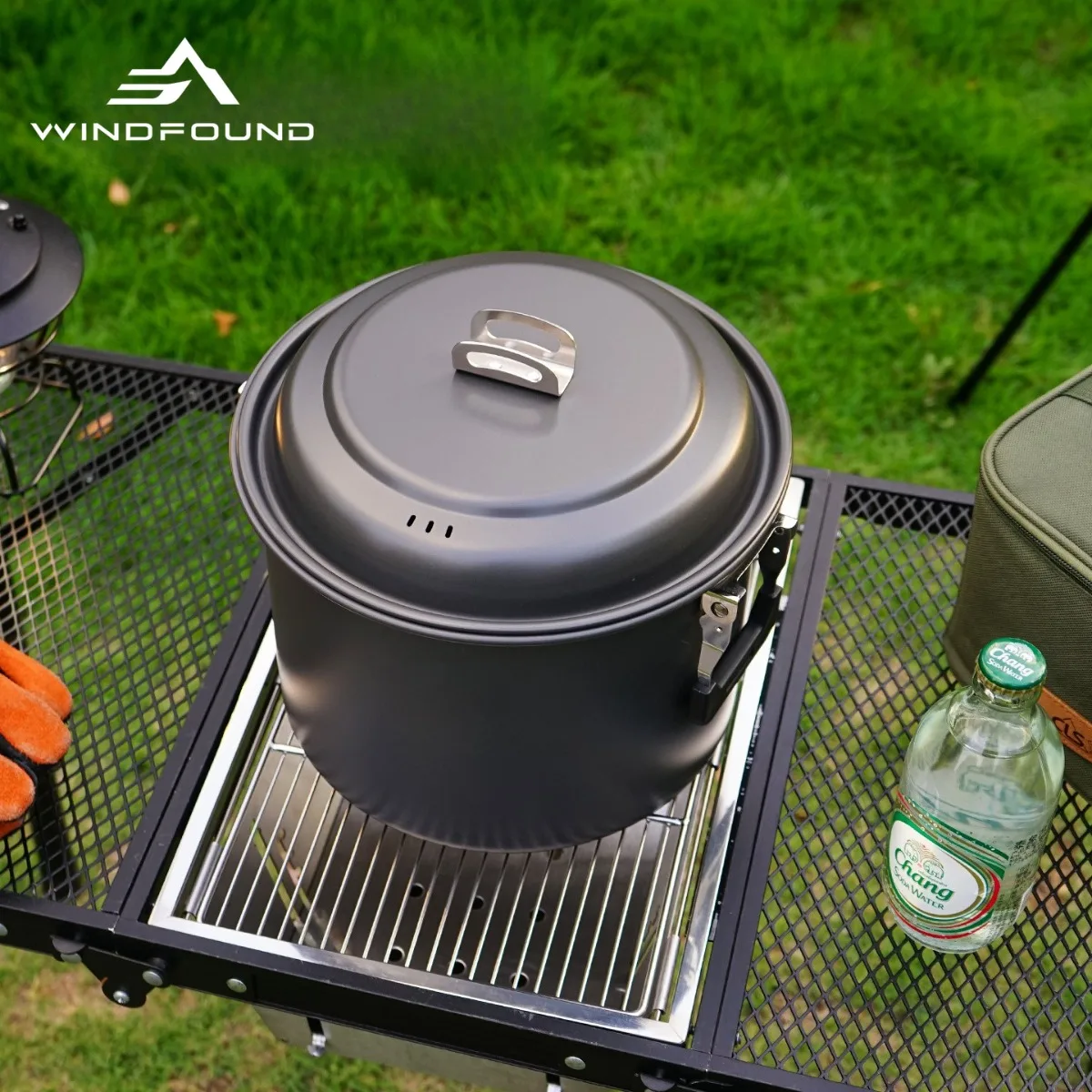 Outdoor set pot 6.5L large-capacity mandarin duck pot steamer self-driving barbecue portable camping cooking household soup pot