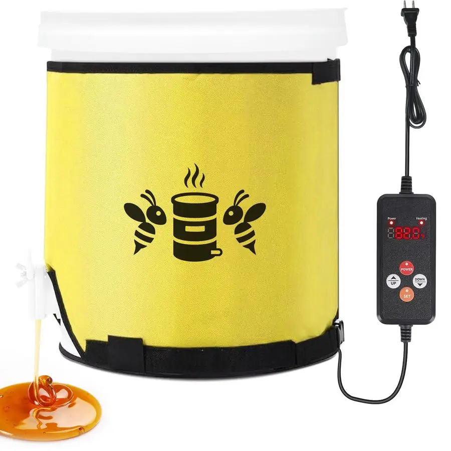 

Blanket Honey Heater 5 Gallon w Bottom Heating Pad, Honey Warmer Bucket Heater w Timers amp Temperature Controller, Operates In