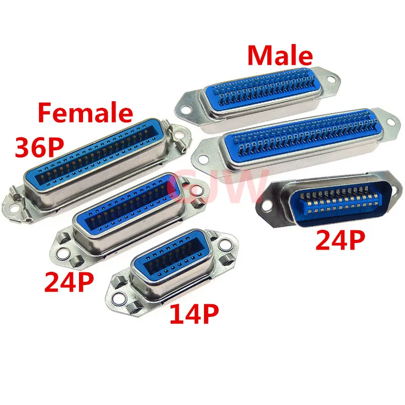 57 Series Centronics Connector Male Female CN-14P24P36P/50P 180 Degree Straight Pin PCB Mount Type Printer Port 40240 40360