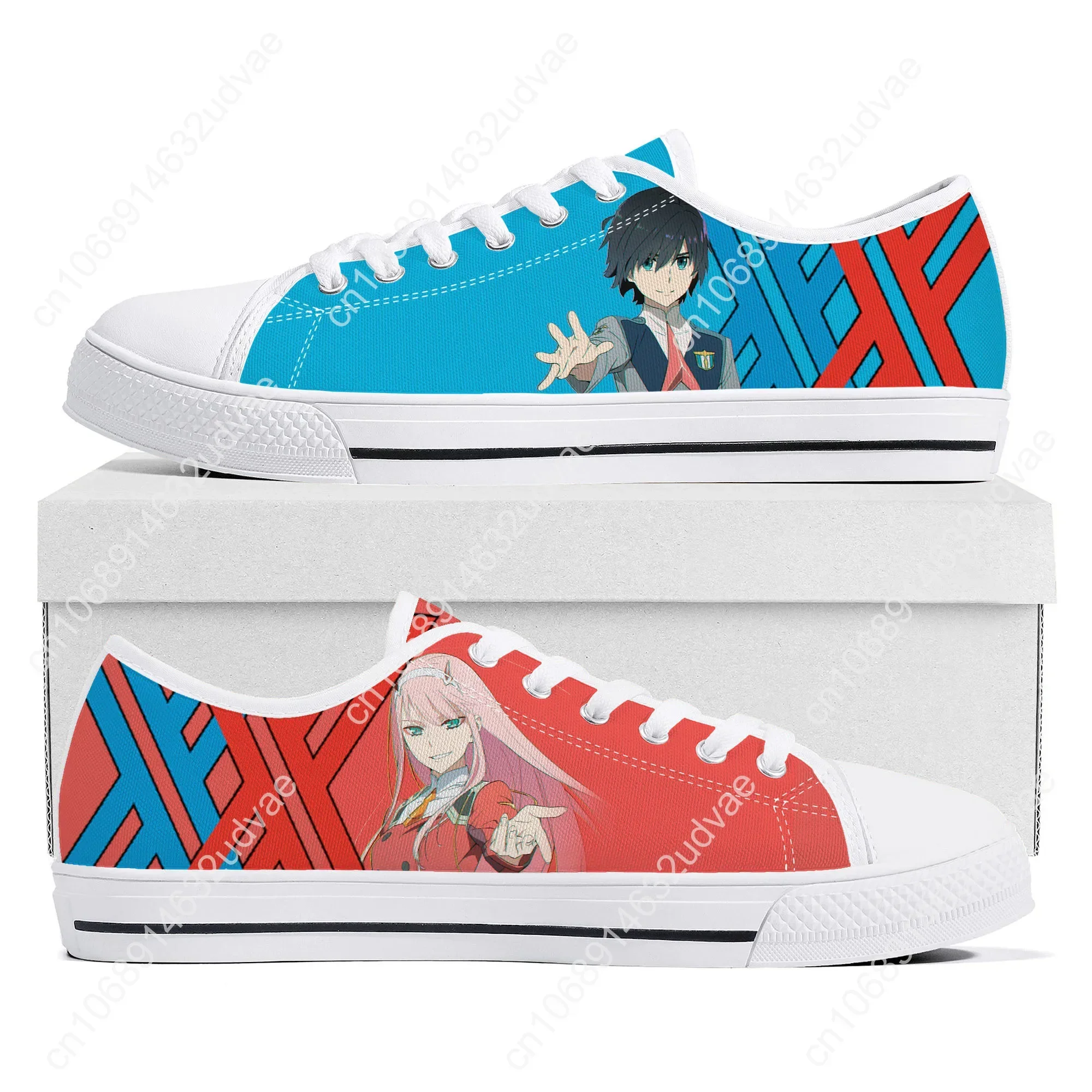 DARLING In The FRANXX Zero Two Low Top Sneakers High Quality Mens Womens Teenager Canvas Sneaker Couple Casual Shoes Custom Shoe