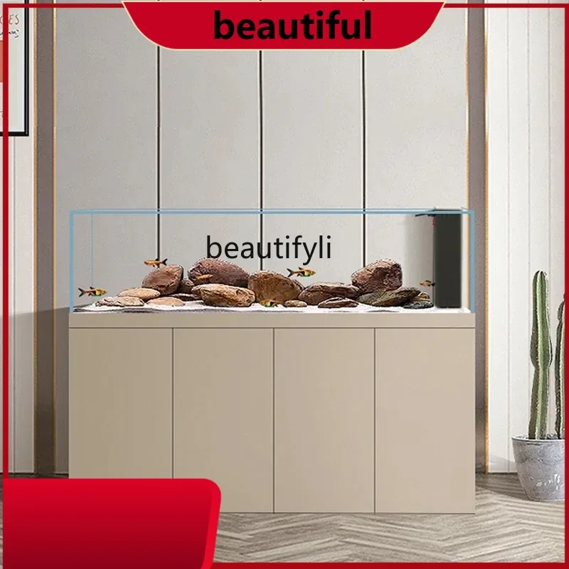 

Living Room Home Landscape Super White Glass Bottom Filter Office Large Dragon Fish Tank Aquarium H H