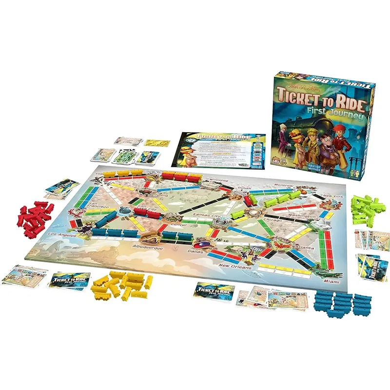 Ticket to Ride First Journey Board Game  English Family Multiplayer Friends Party Play Cards Game Plot Collection Toys Gifts