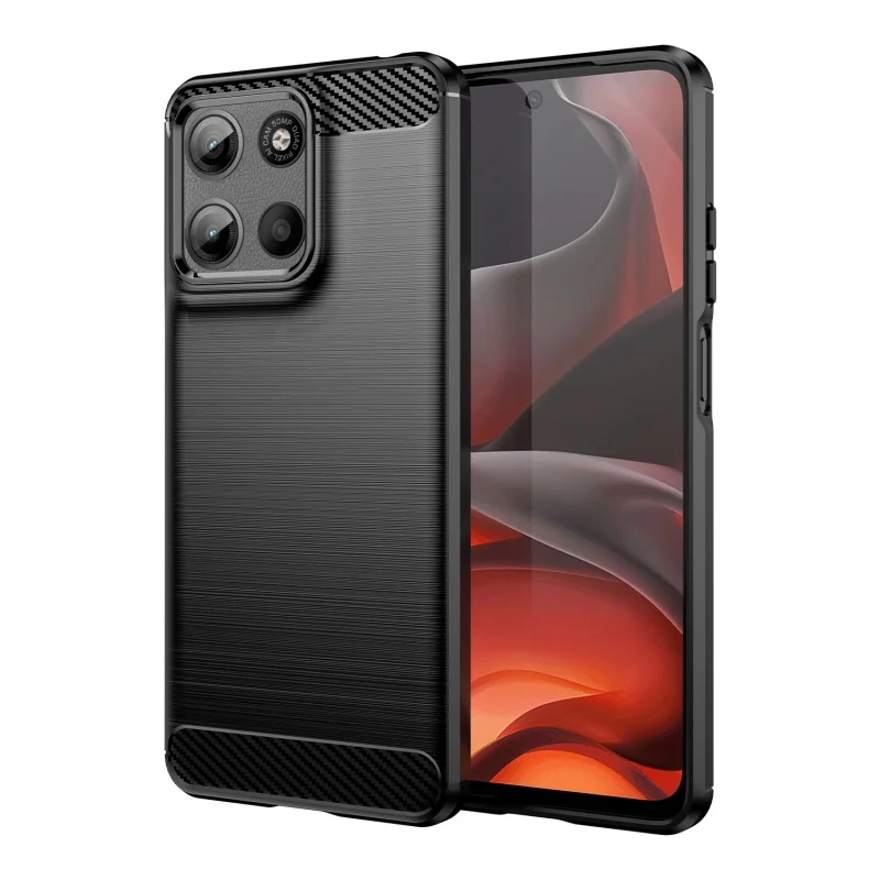 Funda para Moto G17, Carcasa Protectora para Motorola Moto G17 Power, Funda de Fibra de Carbono, Parachoques Trasero Antigolpes, Funda Protectora de TPU Suave para Moto G17