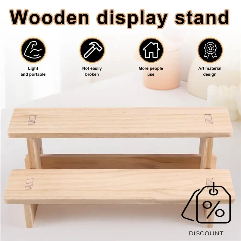 BAAG-ขาตั้งโชว์ไม้ 2 ชั้น ขาตั้งตั้งโต๊ะน้ําหอมและเครื่องสําอาง เหมาะสําหรับเครื่องครัว