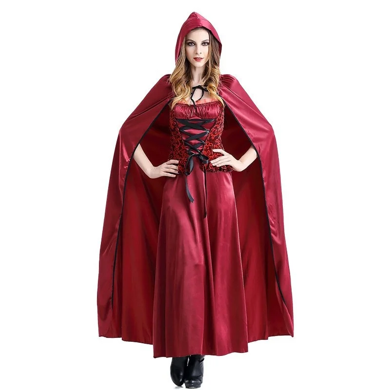 

loween Cos Little Red Riding Hood Costume Fairy T Role-plang Dr Set Role-plang Clothing Chinese Production